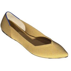 ROTHY'S Gold Pointed Toe Flats Size W7 Recycled Material Washable Women's Shoes